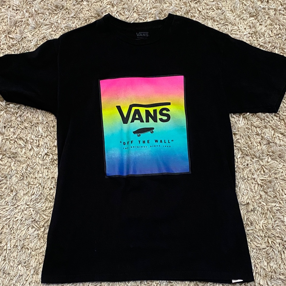 Vans Black Tee with Gradient Logo